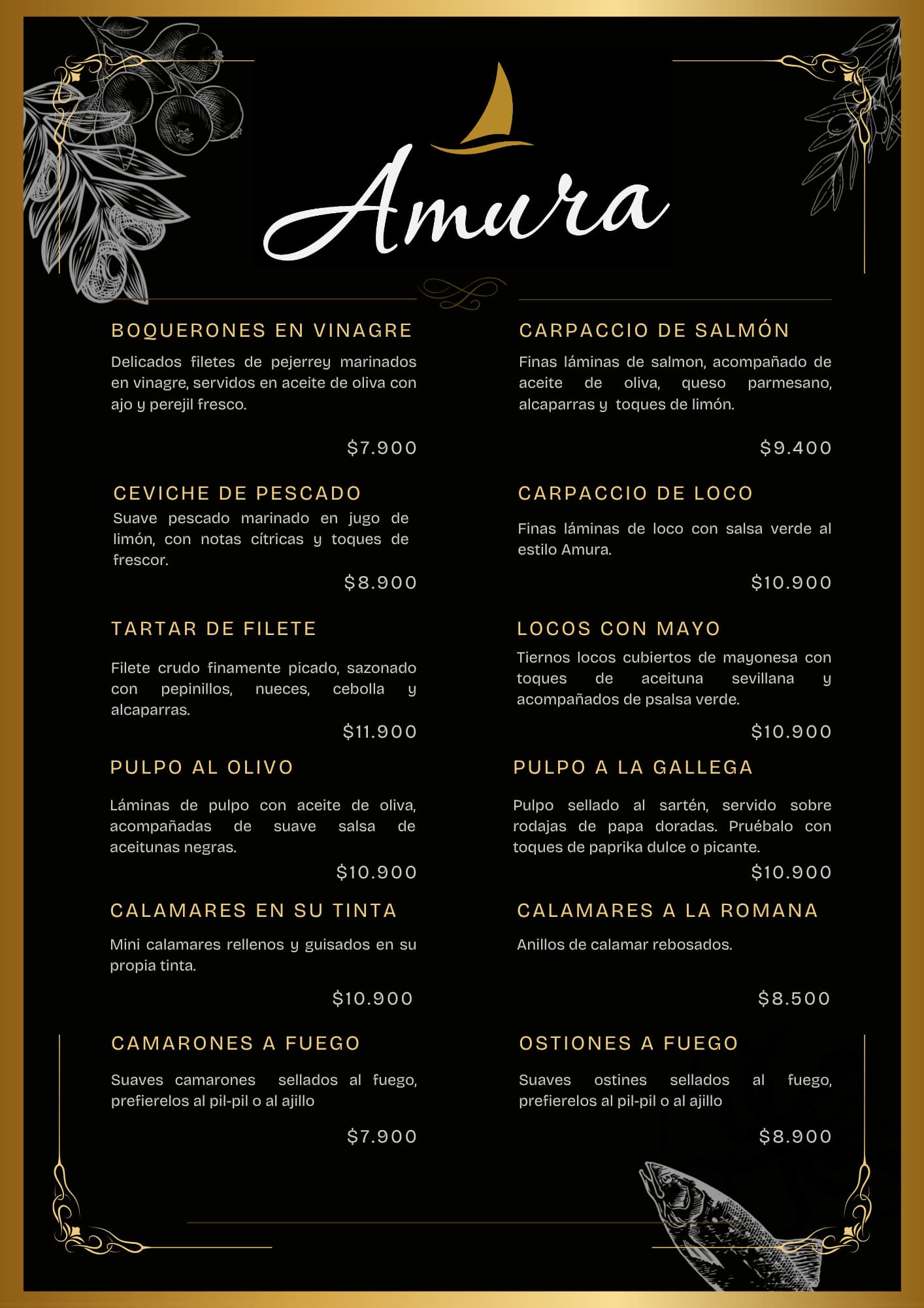 Carta menú página 2