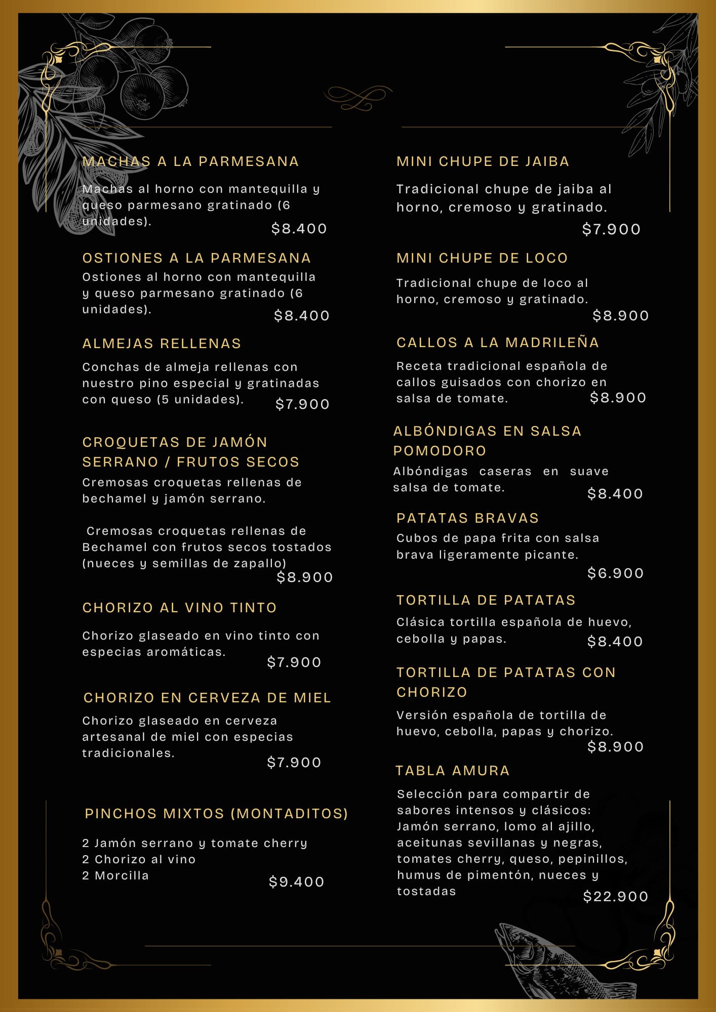 Carta menú página 3