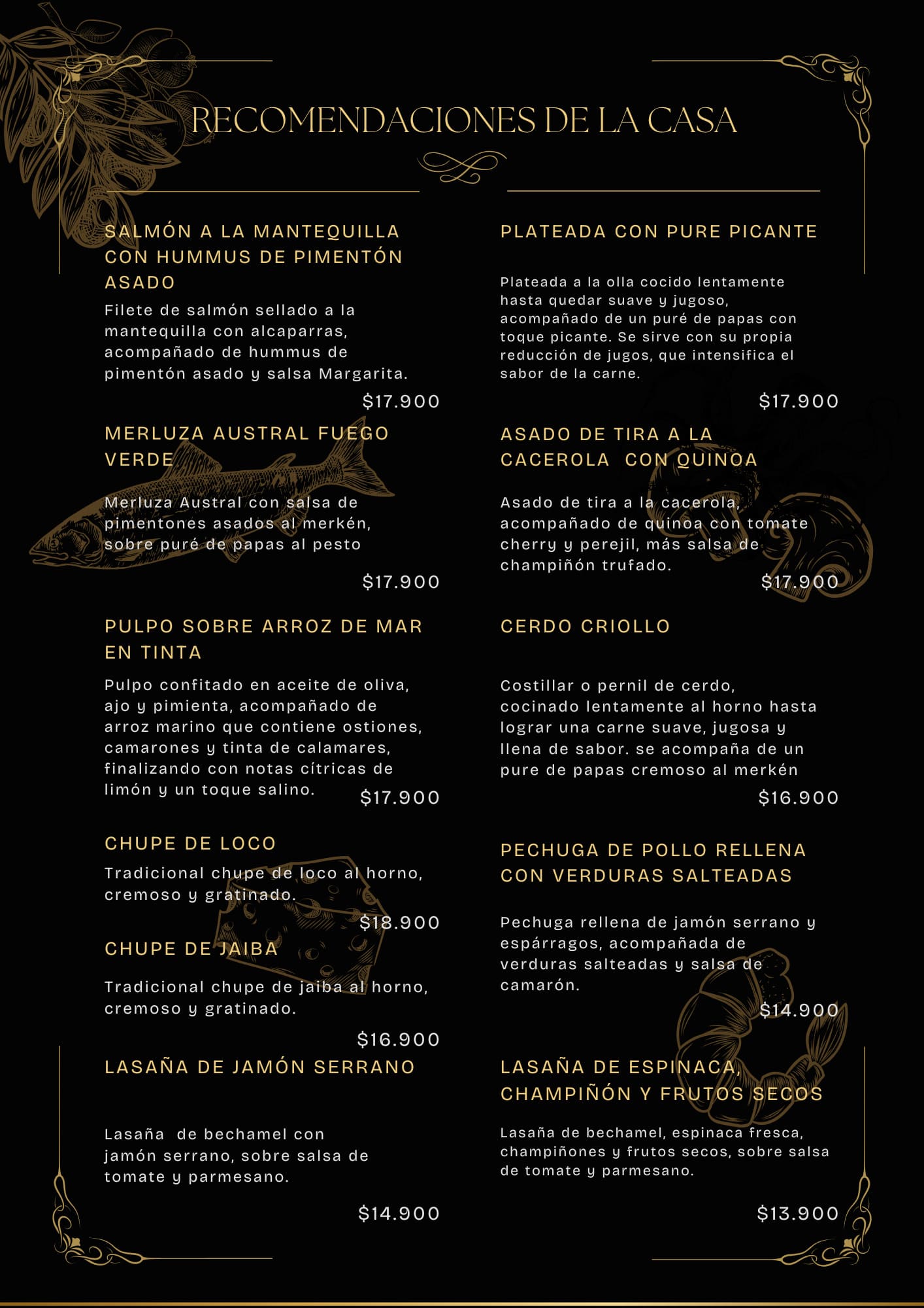 Carta menú página 4